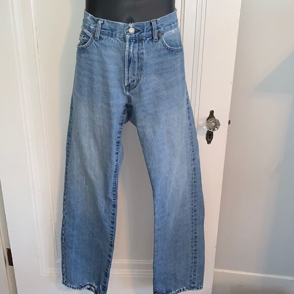 Aeropostale distressed straight faded blue jeans - Picture 1 of 8